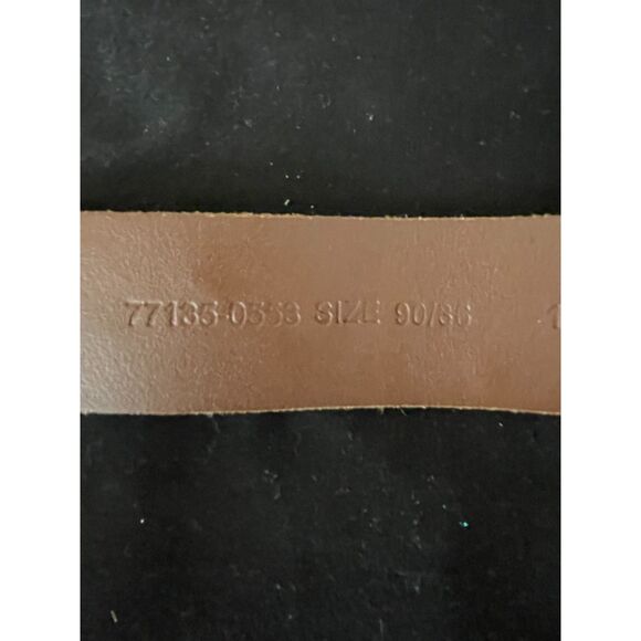 Levi’s Brown Leather Floral Embroidered Belt 36 Genuine Cowhide - Picture 9 of 13